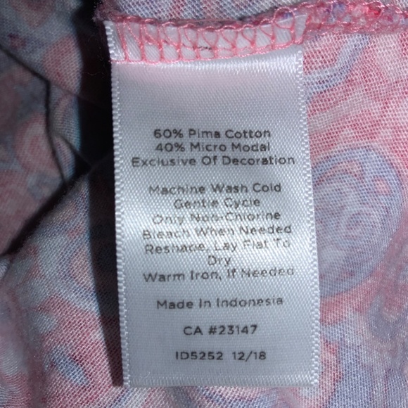 Talbots Pima cotton blend tunic top medallion print Sz MP - Picture 7 of 8